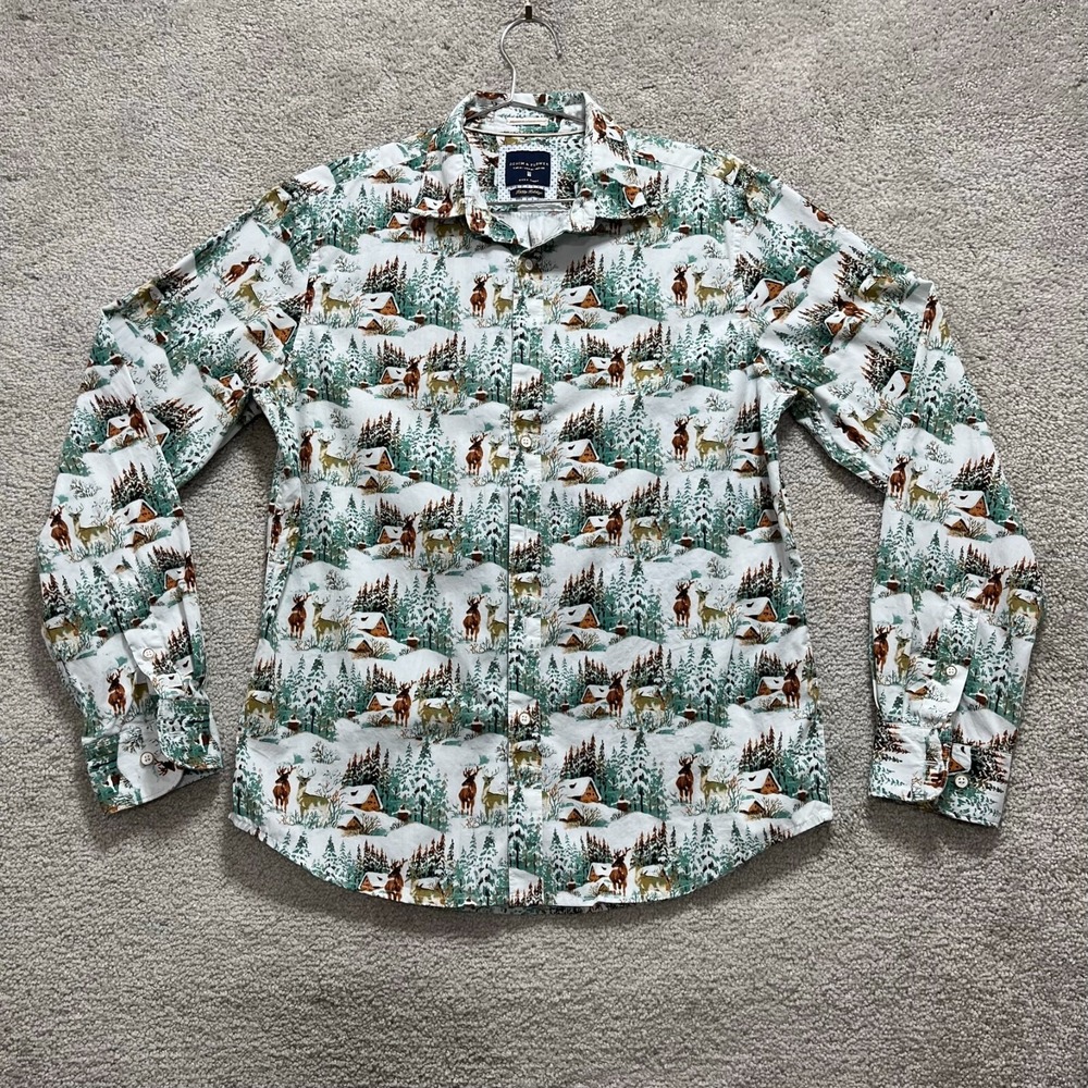 Denim &‎ Flower Shirt Women's M Multicolor Ricky Singh Button Up Long Sleeves